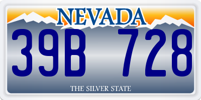 NV license plate 39B728
