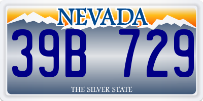 NV license plate 39B729