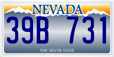 NV license plate 39B731
