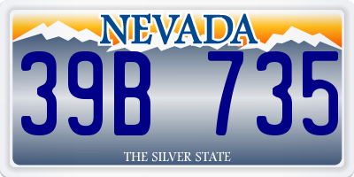 NV license plate 39B735