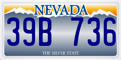 NV license plate 39B736