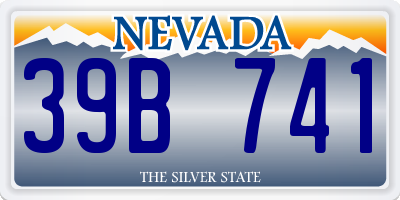 NV license plate 39B741