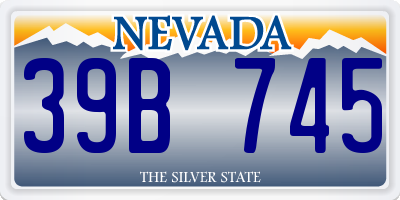 NV license plate 39B745