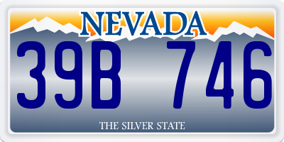 NV license plate 39B746