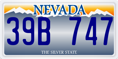 NV license plate 39B747