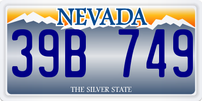 NV license plate 39B749