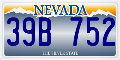 NV license plate 39B752