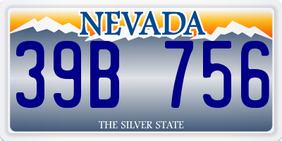 NV license plate 39B756