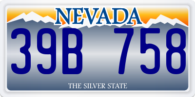 NV license plate 39B758