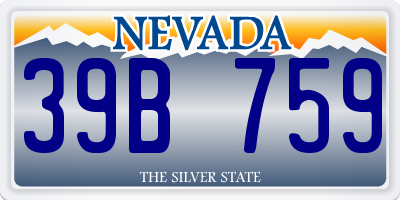 NV license plate 39B759