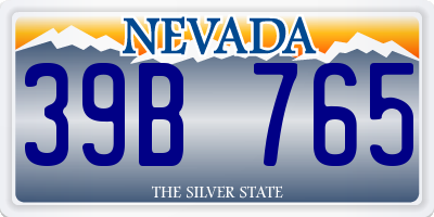 NV license plate 39B765