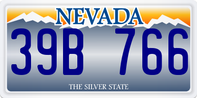 NV license plate 39B766