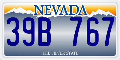 NV license plate 39B767