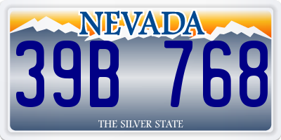 NV license plate 39B768