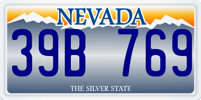 NV license plate 39B769