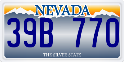 NV license plate 39B770