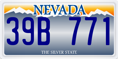 NV license plate 39B771