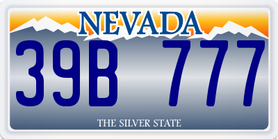 NV license plate 39B777