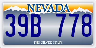 NV license plate 39B778