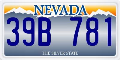 NV license plate 39B781