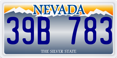 NV license plate 39B783