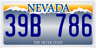 NV license plate 39B786