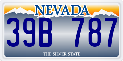 NV license plate 39B787