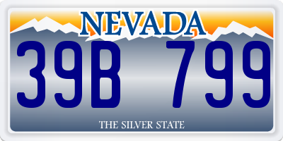 NV license plate 39B799