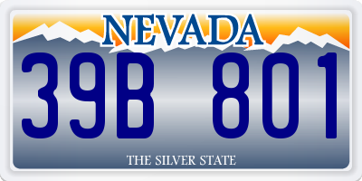 NV license plate 39B801