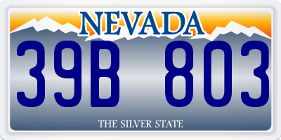 NV license plate 39B803
