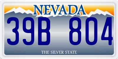 NV license plate 39B804