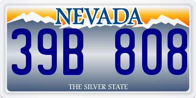 NV license plate 39B808