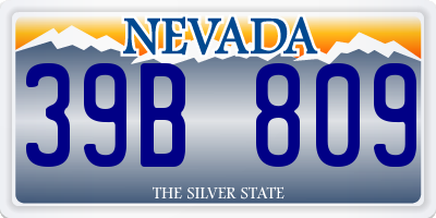NV license plate 39B809