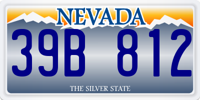 NV license plate 39B812