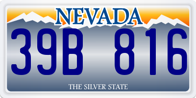 NV license plate 39B816