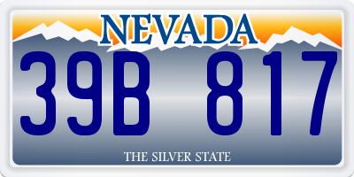 NV license plate 39B817