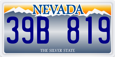 NV license plate 39B819