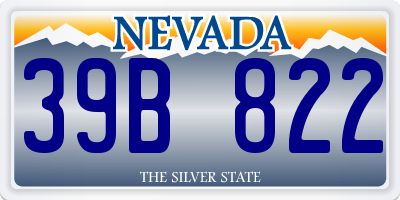 NV license plate 39B822