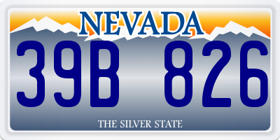 NV license plate 39B826