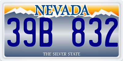 NV license plate 39B832