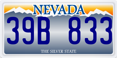 NV license plate 39B833