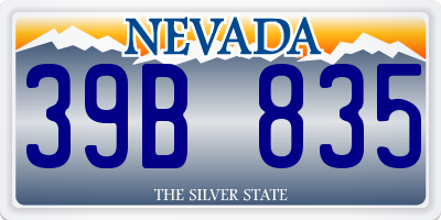 NV license plate 39B835
