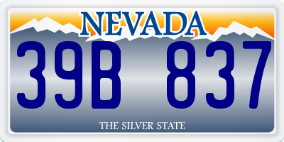 NV license plate 39B837