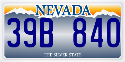 NV license plate 39B840