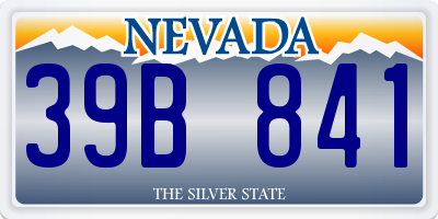 NV license plate 39B841