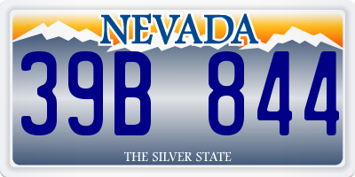 NV license plate 39B844