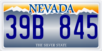 NV license plate 39B845