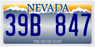 NV license plate 39B847