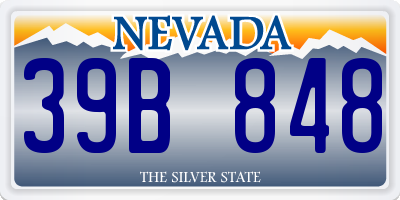 NV license plate 39B848