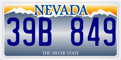 NV license plate 39B849